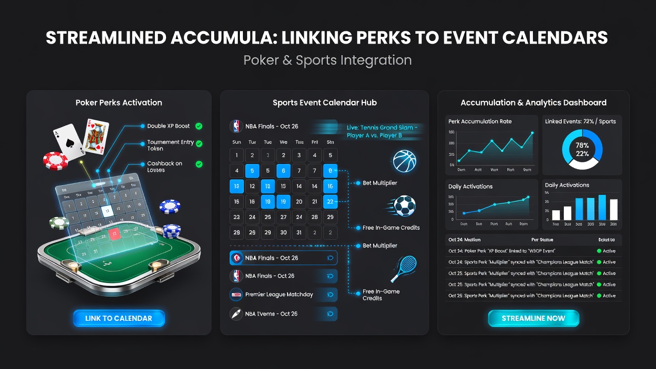 Beispiel für synchronisierte Bonusakkumulation über Poker und Sportevents hinweg