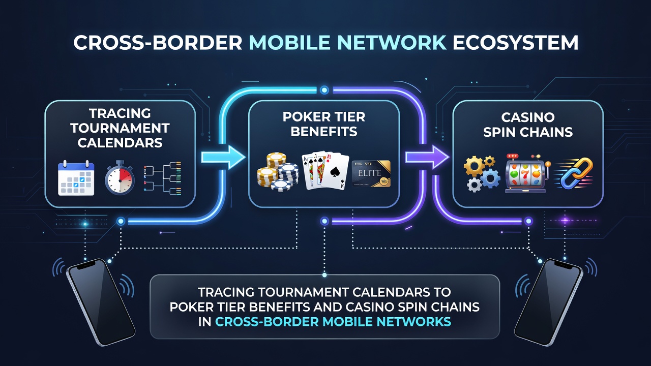 Illustration von Spin-Ketten und deren Verknüpfung mit grenzüberschreitenden mobilen Netzwerken